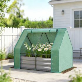Mini greenhouse, garden bed, green and dark gray