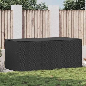 Storage Chest Black Polyethylene Rattan Large Garden Storage Box