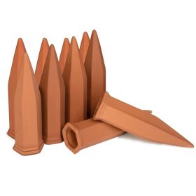 10Pack Plant Watering Spikes Terracotta Automatic Watering Devices with Slow Release Control Plant Waterer Self Watering Stakes for Indoor Outdoo