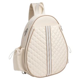 2 Color Options -- Pickleball Sling Bag For Men Women Waterproof Badminton Tennis Backpack With Wet Pocket Hidden Fence Hook Machine Washable (Option: Beige)